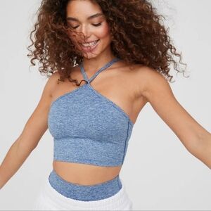 Offline by Aerie The Hugger Halter Longline sport bra - marbled blue